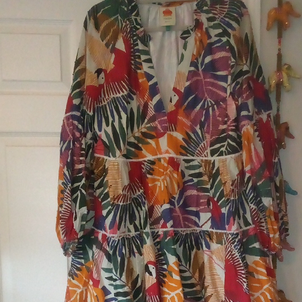 FARM Rio Multicolor Parrot Print Mini Dress